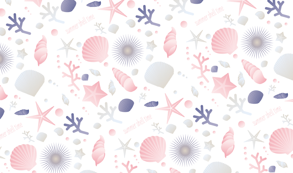 かわいい貝殻がいっぱい 夏にぴったり包装紙 和てんぷ 和てんぷ